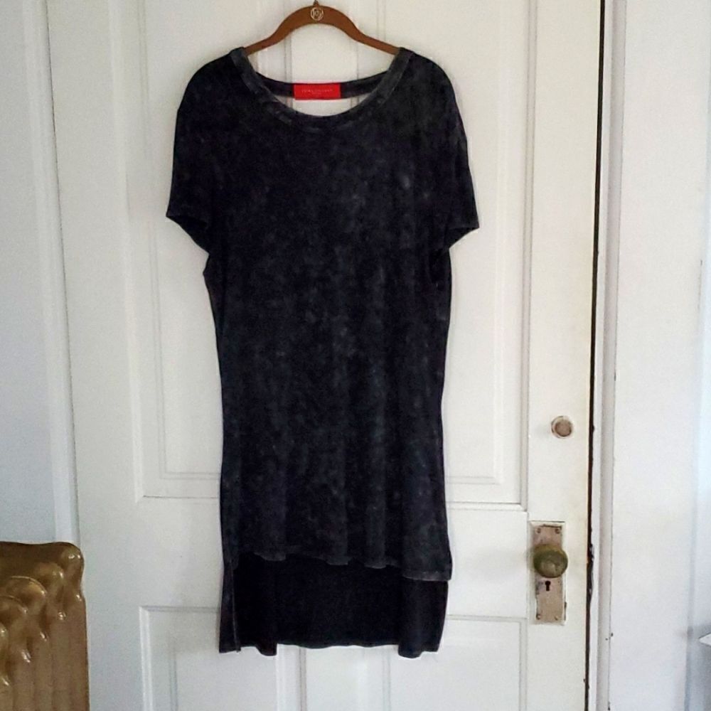Akira Chicago Black Tie Dye High Low Tshirt Dress - Picture 1 of 8